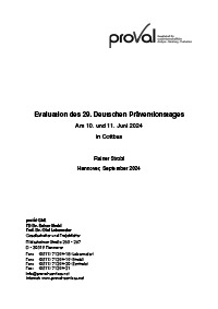 Evaluation des 29. Deutschen Präventionstages